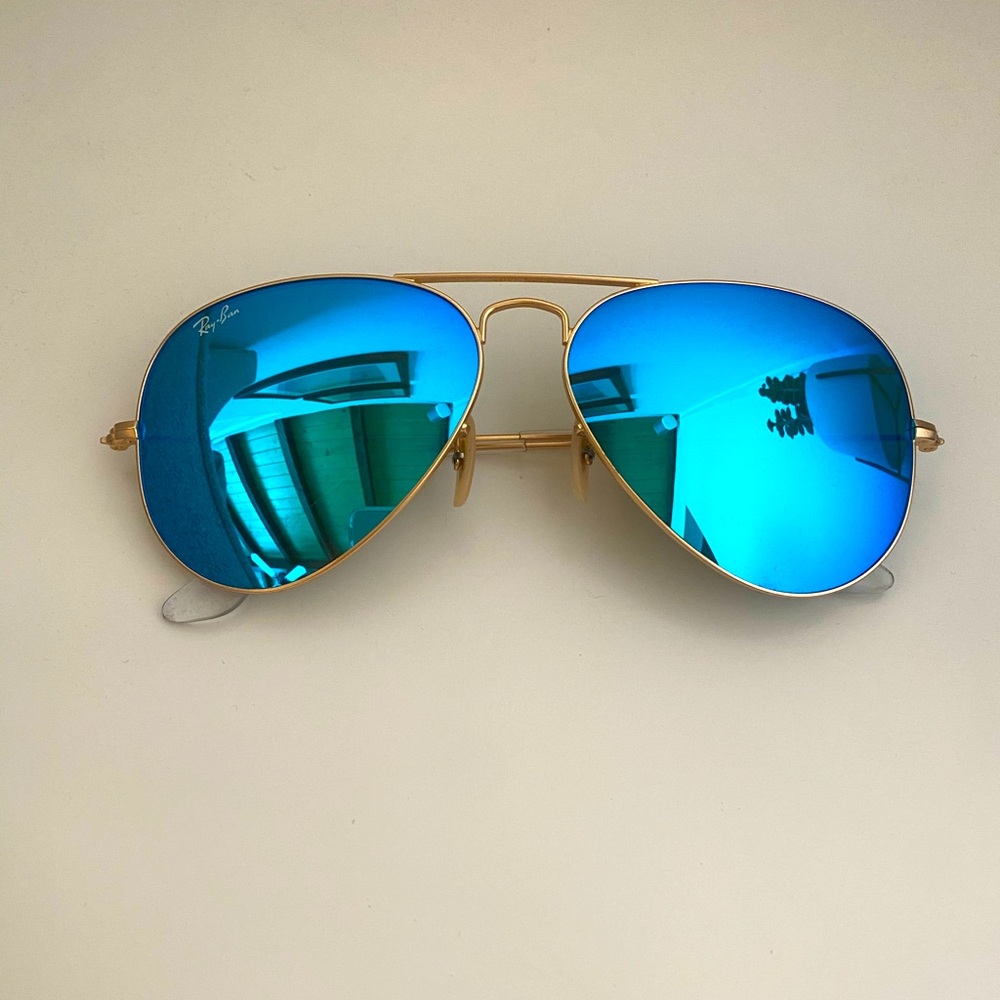 Ray-Ban Blue Aviator Sunglasses - Picture 2 of 14